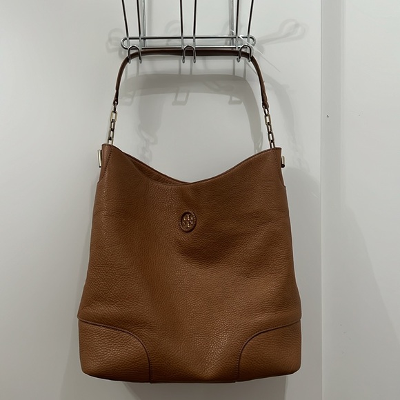 Tory Burch Tan Pebbled Leather Hobo Bag - Picture 3 of 11